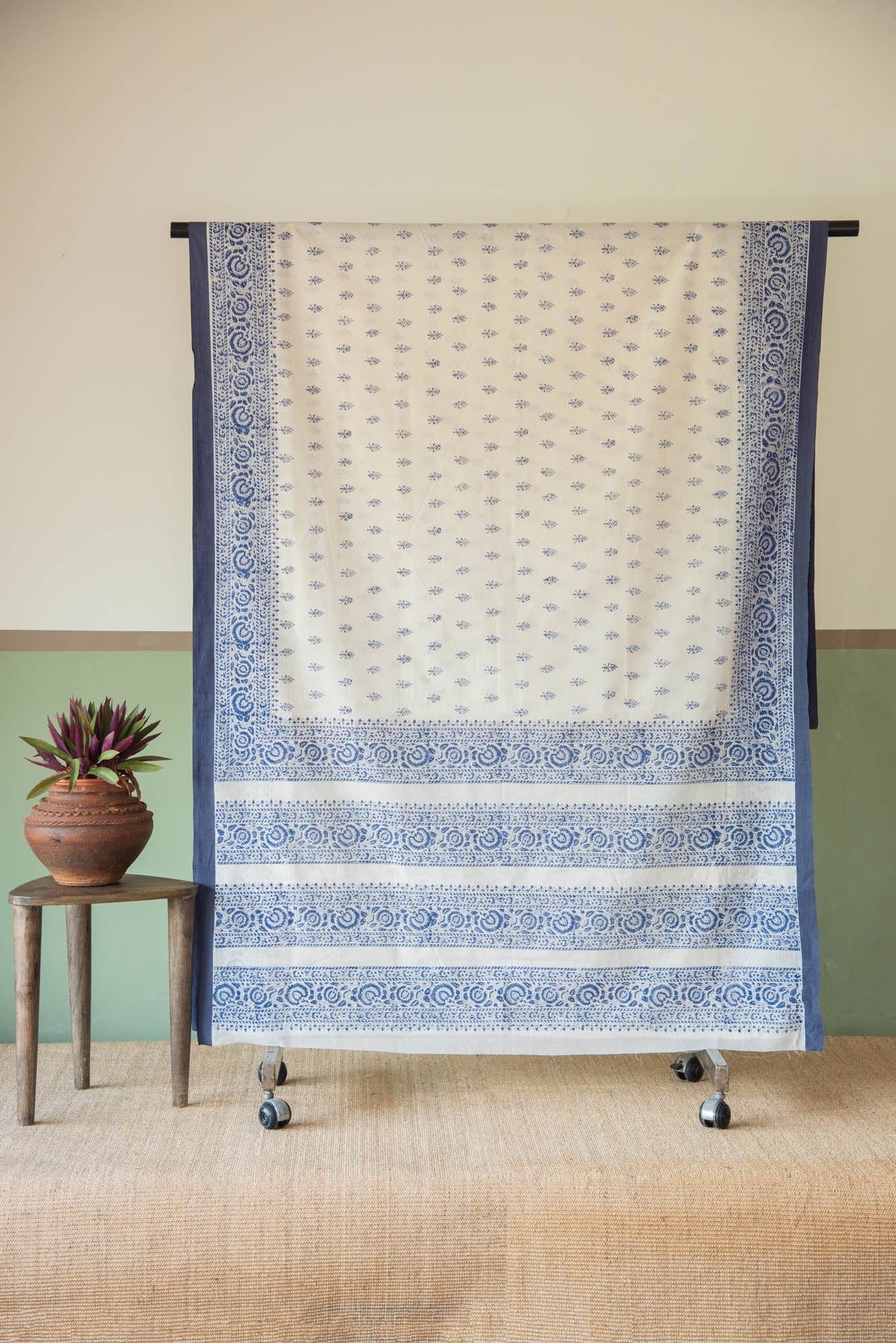 Cotton Handblock Printed Saree