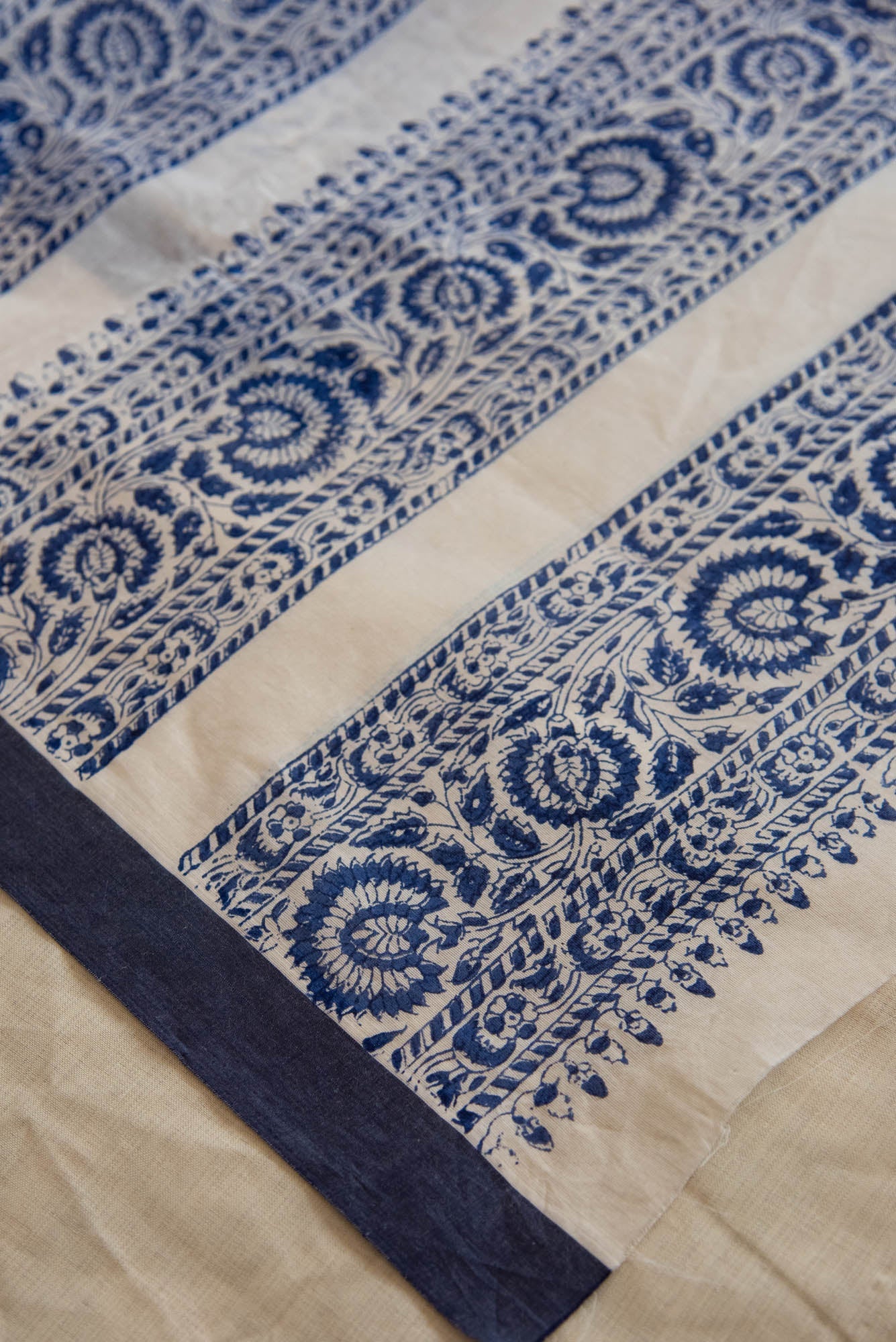 Cotton Handblock Printed Saree