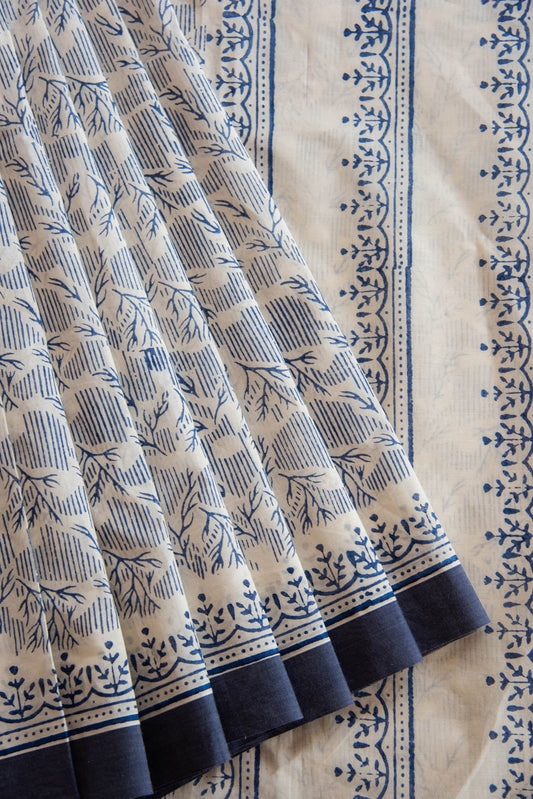 Cotton Handblock Printed Saree
